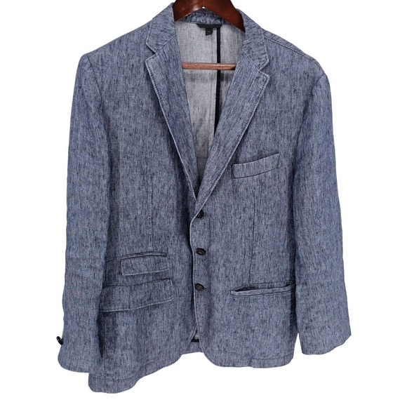 HUGO BOSS Mens Pure Linen Millard Blazer 42 R Unstructured 3 Button Sport Coat - Picture 1 of 13